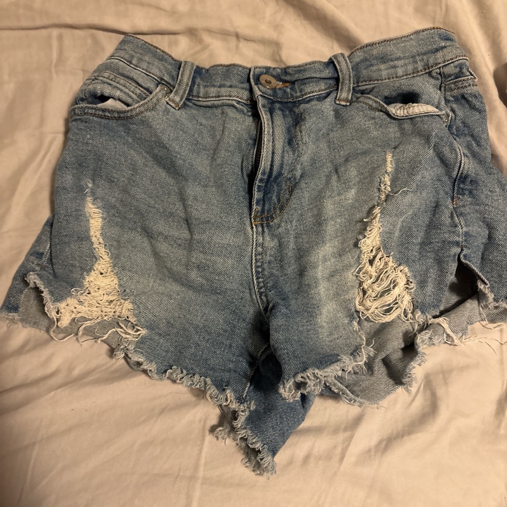 Kendall & Kylie Light Blue Distressed Jean Shorts
